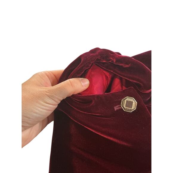 Vtg Talbots Womens Velvet Blazer Size 12 Vampire Whimsigoth Cola Red Jacket NEW - Picture 8 of 8